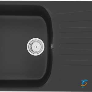Односекционная реверсивная мойка ULGRAN U-203 ультра-черный  (U-203-344)