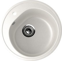 Круглая мойка с отверстием под смеситель ULGRAN U-101 молочный — 