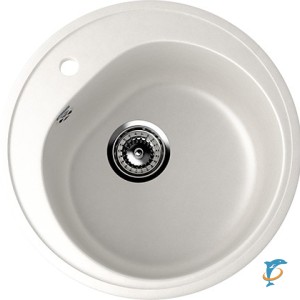 Круглая мойка с отверстием под смеситель ULGRAN U-101 молочный (U-101-341)
