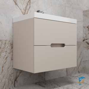 Тумба с раковиной Style Line Матис 70 подвесная, кремовый (ЛС-00002309+ЛС-00000722)