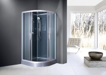 Кабина душевая ESBANO ELEGANCIA полукруглая, 100х100х210 см, с крышей, поддон серый, низкий — 