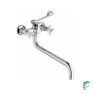 Смеситель для ванны HAIBA HB2618 длинный излив, латунь, хром  (HB2618)