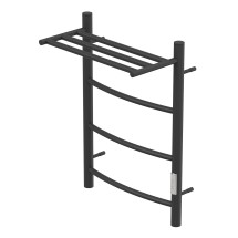 Полотенцесушитель электрический Point Афина PN04846PB П3 400x600 с полкой, диммер справа, черный — 