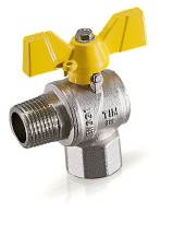 Кран шаровой для газа угловой TIM 1/2" г/ш &mdash; Кран шаровой резьба/резьба  полнопроходной (рычаг)