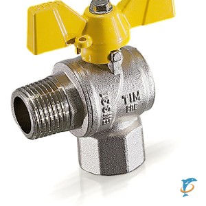 Кран шаровой для газа угловой TIM 1/2" г/ш (DE122L)