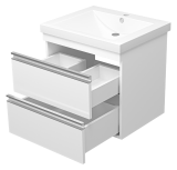 Тумба с раковиной Misty Ингрид 60 подвесная с 2 ящиками белая — 