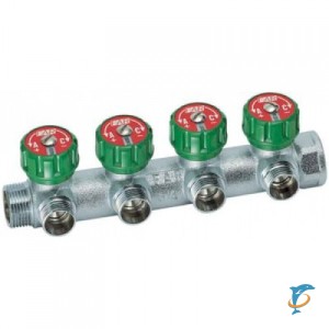 Коллектор регулирующий проходной MULTI FAR 3/4 на 4 отвода FK 3824 3412  (FK 3824 3412)