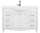 Тумба с раковиной ValenHouse Эллина 120 белая, фурнитура хром — 