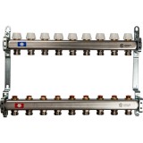 Коллектор STOUT из нержавеющей стали без расходомеров 9 выходов — Коллекторные блоки STOUT производятся в Италии под тщательным контролем, проходя многочисленные тесты и сертификацию оборудования.