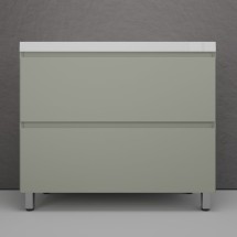 Тумба для комплекта напольная Style Line Манхэттен 100 2 ящика PLUS, олива — Тумба с раковиной Style Line подвесная Сакура 70 ЛС-00000184 + NXT70SLWB01