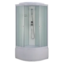 Душевая кабина Loranto 880х880х2150 белое заднее стекло, поддон 40 см, матовое стекло 4 мм, профиль белый (CS-888EDTM/W-90) — 