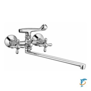 Смеситель для ванны HAIBA HB2125 длинный излив, латунь, хром  (HB2125)