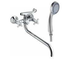 Смеситель для ванны HAIBA HB2018 длинный излив, латунь, хром — 