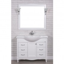 Тумба с раковиной ValenHouse Эллина 105/2 белая, фурнитура хром — 