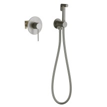 Смеситель встроенный с гигиеническим душем Timo Saona 2389/18SM черное золото — 