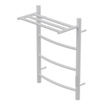 Полотенцесушитель электрический Point Афина PN04846PW П3 400x600 с полкой, диммер справа, белый — 