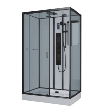 Душевая кабина NG-6912-01GQL BLACK (1200х800х2100) низкий поддон(16 см) стекло тонированное — 