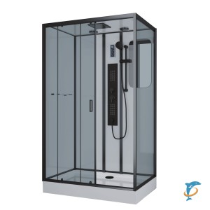 Душевая кабина NG-6912-01GQL BLACK (1200х800х2100) низкий поддон(16 см) стекло тонированное  (69120134GQLBLACK)