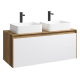 Тумба с раковиной Aqwella 5 Stars Mobi 120 подвесная, дуб балтийский, белый (раковина Триумф)  (MOB0112DB+MOB0712W+641266)