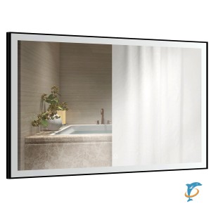 Зеркало AZARIO 1000х700 сенсорный выключатель с функцией диммера, в алюминиевом корпусе черного цвета (AZ-Z-059CS)  (AZ-Z-059CS)