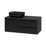 Тумба с раковиной Brevita Cargo 100 подвесная (черная) — 