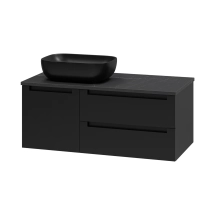 Тумба с раковиной Brevita Cargo 100 подвесная (черная) — 