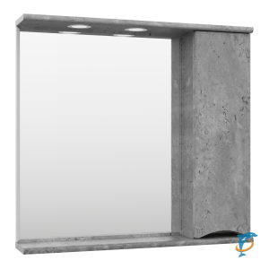 Зеркало со шкафом Misty Атлантик 80 серый правый  (П-Атл-4080-050П)
