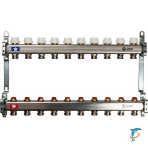 Коллектор STOUT из нержавеющей стали без расходомеров 10 выходов  (SMS 0922 000010)