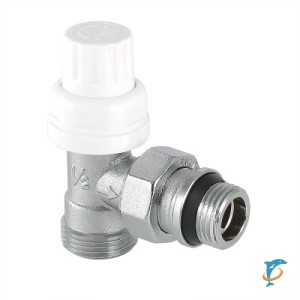 Кран термостатический угловой VALTEC VT.031.NER с самоуплотняющимся полусгоном и переходом на «евроконус» (VT.031.NER.04)