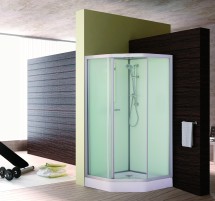 Кабина душевая ESBANO ELEGANCIA пятиугольная, 90х90х210 см, с крышей, поддон белый, низкий — 