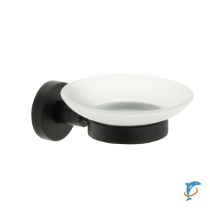 Мыльница Fixsen COMFORT BLACK FX-86008 стекло, черная  (FX-86008)