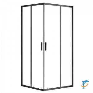 Душевое ограждение AZARIO 900х900х2000 без поддона, чёрный профиль (AZ-ND1142 900 Black)