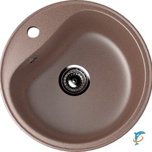 Круглая мойка с отверстием под смеситель ULGRAN U-100 терракот  (U-100-307)