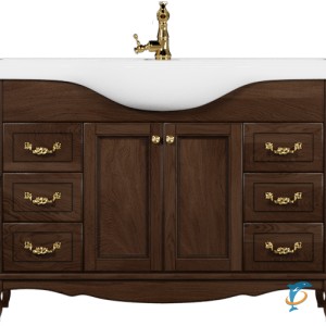 Тумба с раковиной ValenHouse Эллина 120 кальяри, фурнитура золото  (E120_ТКЗ+Классик 1200)