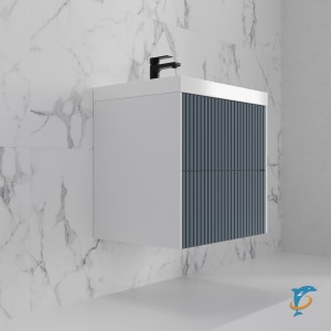 Тумба с раковиной Style Line Стокгольм 60 подвесная, графит софт  (ЛС-00002306+ЛС-00000721)