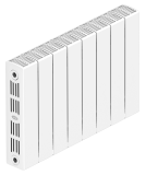 Биметаллический радиатор Rifar SUPReMO 350 - 8 секций боковое подключение — 