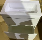 Тумба с раковиной El Fante Бергамо мини 60 Люкс антискрейтч белый, PLUS напольная 2 ящика — 