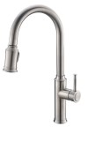 Смеситель для кухни с выдвижным изливом, двухрежимный, нержавеющая сталь, исполнение сатин BB-LAM58-IN &mdash; 