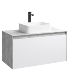 Тумба для комплекта Aqwella 5 Stars Mobi 100 подвесная, бетон светлый, белый — 