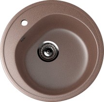 Круглая мойка с отверстием под смеситель ULGRAN U-101 терракот — 