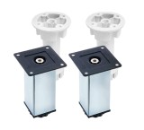 Комплект мебельных опор Taliente регулируемые хром, пластик (комплект 2+2 шт) — 