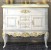 Мебель для ванной Misty Bianco 100 с 2-мя ящиками белая сусальное золото с зеркалом