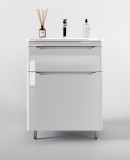 Тумба для комплекта Style Line Марелла 60 напольная, белая, антискрейтч глянец — 