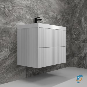 Тумба с раковиной Style Line Стокгольм 70 подвесная, белый рифленый софт  (ЛС-00002313+ЛС-00000722)