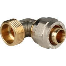 Stout Угольник-переходник с наружной резьбой 3/4&quot;х20 для металлопластиковых труб винтовой — 