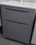 Тумба с раковиной El Fante Бергамо мини 60 Люкс антискрейтч серый, PLUS напольная 2 ящика — 