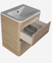 Тумба для комплекта Атлантика 60 Люкс PLUS подвесная, ясень перламутр — 