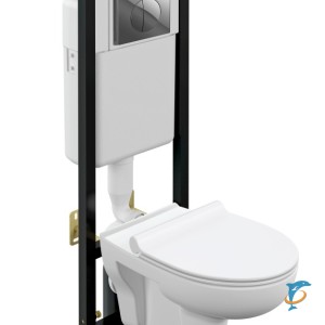 Комплект Cersanit NATURE CO DPL EO slim инсталляция BLACK кнопка LEON пластик хром глянцевый  (64232)