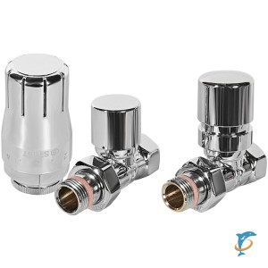 Комплект клапанов термостатических STOUT Design хром, прямой 1/2, SVTDK-0001-000015C  (SVTDK-0001-000015C)