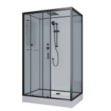 Душевая кабина NG-6912-01QR BLACK (1200х800х2100) низкий поддон (16 см) стекло тонированное &mdash; 